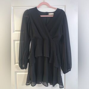 Altar’d State Black Long Sleeve Mini Dress, Size Small, Worn Once